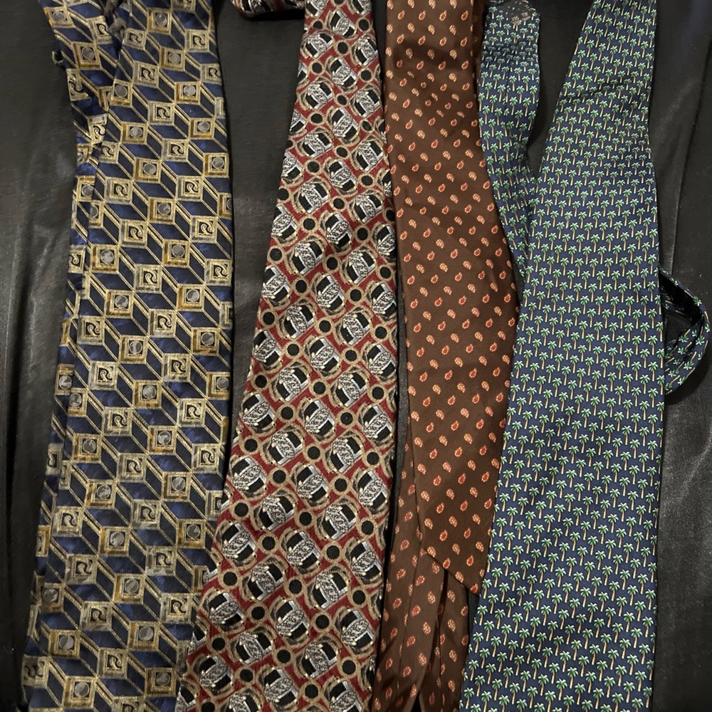 Elegant Men's Tie Set - Blue, Brown, Green